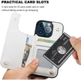 thumbnail image 4 of REQO Compatible with iPhone 13 Pro Wallet Case with Card Holder, PU Leather Kickstand Card Slots Case, Double Magnetic Clasp Durable Shockproof Cover 6.1 Inch(White), 4 of 7