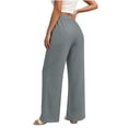 thumbnail image 5 of Guluxicc Women's Straight Leg Pants Elastic Waist Long Trousers with Pockets Summer Casual Outfits for Everyday Wear, 5 of 6