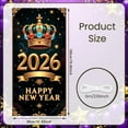 thumbnail image 2 of Golden Crown Happy New Year Banner Jeweled Royal Crown Backdrop Starry Sky Sparkling 2026 Celebration Display for New Year Party Holiday Celebration Indoor Decoration, 2 of 9