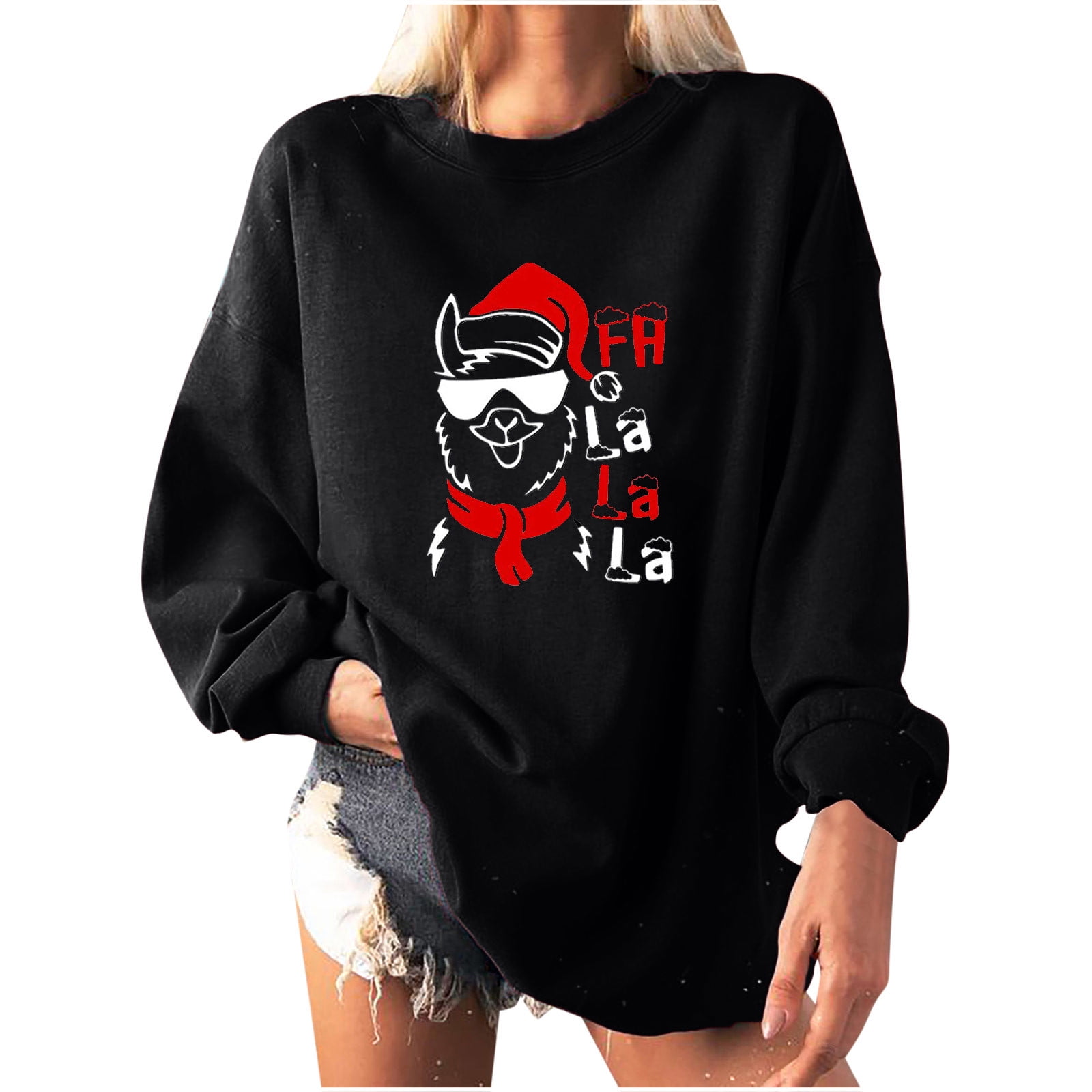 LaLaLa Women's Casual Loose Fit Tunic Tops Long Sleeve Comfy Sweatshirts Pullover T-Shirts Blouses 