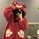thumbnail image 2 of Camisón de dibujos animados Disney Kawaii Lotso de terciopelo coral para mujer, pijama de felpa suave, cárdigan con capucha, ropa de dormir cálida para el hogar, 2 of 5