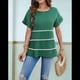thumbnail image 5 of Blusa Informal de Verano de Corta con Volantes y Borlas Escalonadas para Mujer, Color Verde L, 5 of 9