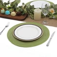 thumbnail image 6 of Round Braided Placemats Set of 4 Cotton Fabric Round Table Mats Non Slip Washable 15 inch Round Place Mats (Green, 4), 6 of 7