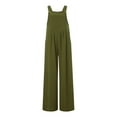 thumbnail image 2 of Michellecmm Women’s Fashion Solid Color Jumpsuit Casual Button Wide Leg Suspender Overalls with Pockets, 2 of 9
