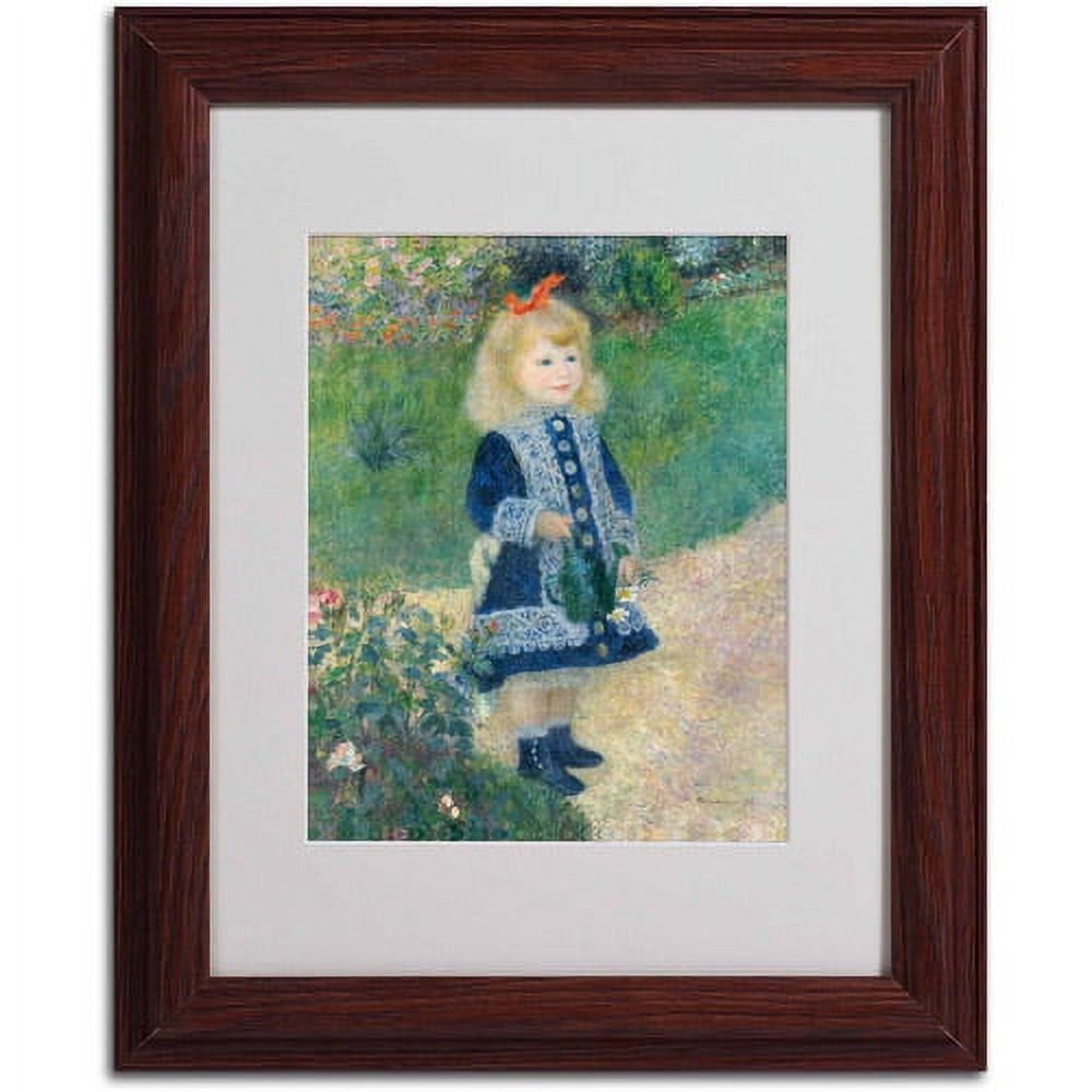 Trademark Fine Art "A Girl With a Watering Can" Framed Canvas Art by Pierre Renoir