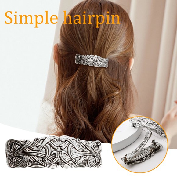 ZZkhGO Alloy Hairpin Clips, Secure French Clip Hair Claw, Rhinestone Hair Accessories for Women Wedding Party Hairstyles