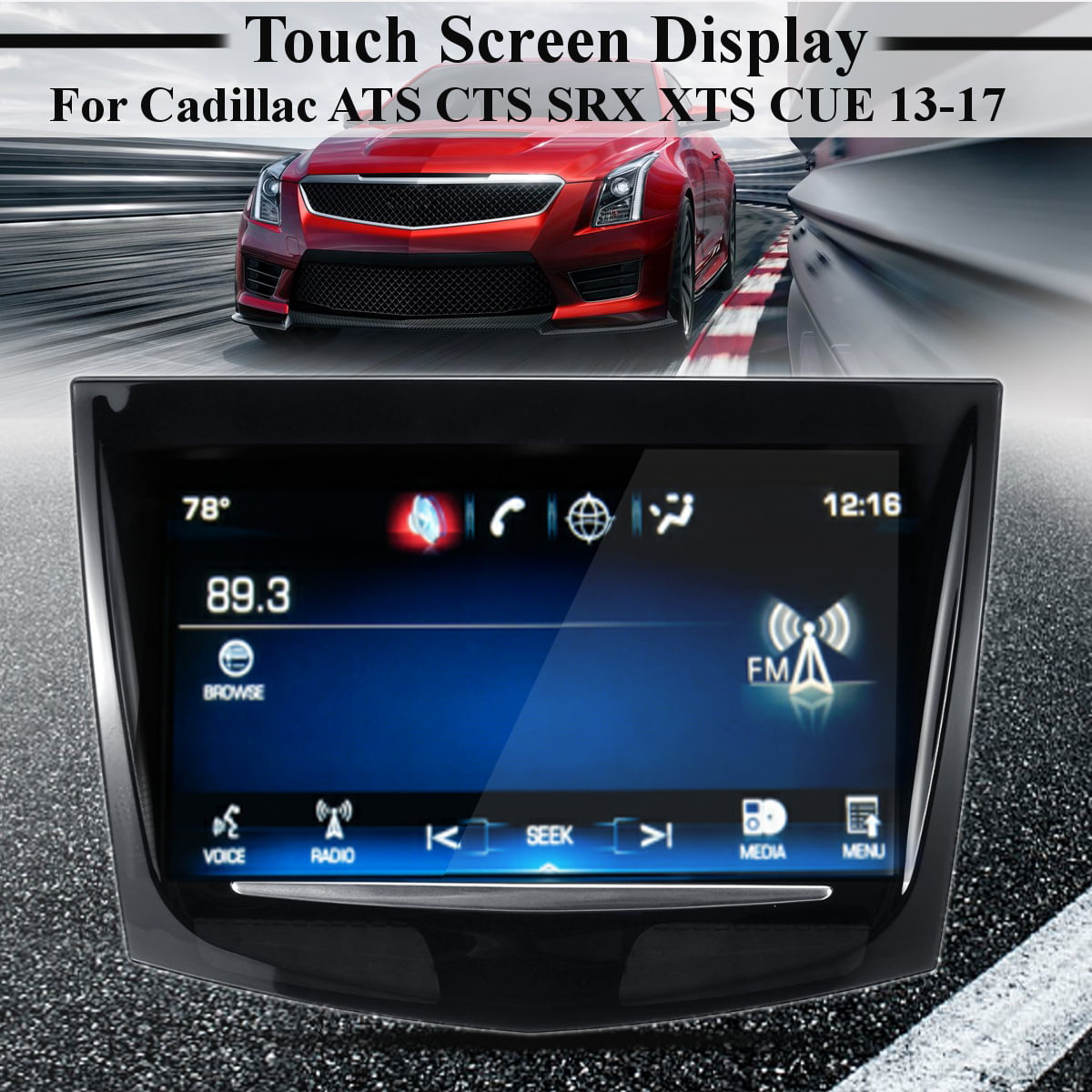 AUTOKAY Touch Screen Display for 2013-2017 Cadillac ATS CTS SRX XTS CUE TouchSense