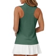 thumbnail image 5 of Womens Sleeveless Golf Shirts Zip Up Collared Athletic Tank Top Performance Breathable Quick Dry Summer Sport Polo Shirts for Women Casual Outdoor Army Green L, 5 of 7