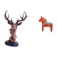 thumbnail image 5 of Juego de figuras de cabeza de ciervo, estatua decorativa de animal, artesanía, adorno de caballo Dalecarlian, construcción de resina y madera, adecuad, 5 of 8