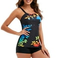 thumbnail image 7 of CALAFEBILA 2 Piece Swimsuit for Women 2025 Tankini Modest Floral Print Hawaiian Bathing Suits, 7 of 7