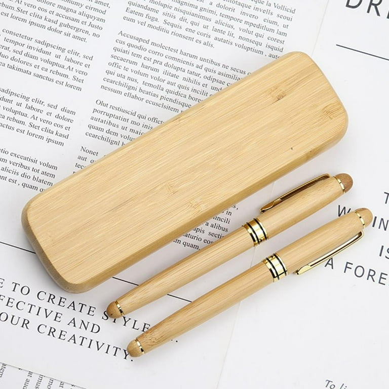 Handmade Bamboo Vintage Fountain Pen Ballpoint Pen Set with