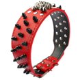 thumbnail image 4 of 2" Wide Spiked Studded Leather Dog Collar Bullet Rivets With Cool Skull Pet Accessories For Meduim Large Dogs Pitbull Boxer S-XL ShopWise Round, 4 of 10