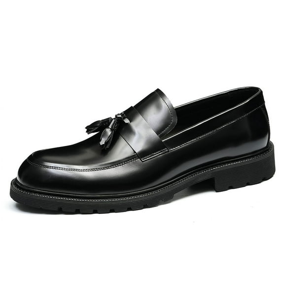 Santimon Black Tassel Loafers for Men Slip on Dress Shoes Classic Modern Casual Shoes US 10.5
