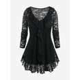 thumbnail image 1 of Rosegal Women's Plus Size Ruffle Sheer Lace Blouse and Camisole Set, 1 of 6