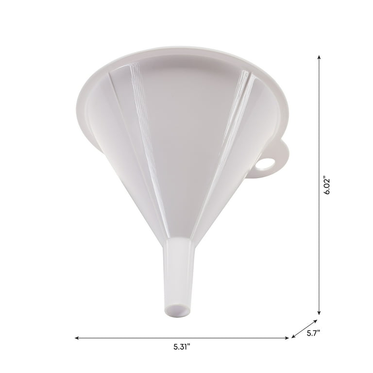 Mainstays 2-Piece Kitchen Funnel Set, White, Plastic