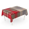 thumbnail image 1 of NUDECOR Tartan Glen Houndstooth Motif d'Impression à Carreaux Vérifier Stipes Noir et Blanc sur la Nappe en Beig Rouge Couverture de Bureau de la Maison Partie Décor 52x70 Pouces, 1 of 1