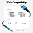 thumbnail image 7 of iPhone Aux Cord,Zacenei 2pack 3ft iPhone 3.5mm Audio Cord Aux Adapter Auxiliary Cable Male to Male Nylon Braided Ox Wire Aux Jack Cables Compatible for iPhone 14 13 Car Stereo Speaker Headphone, 7 of 7