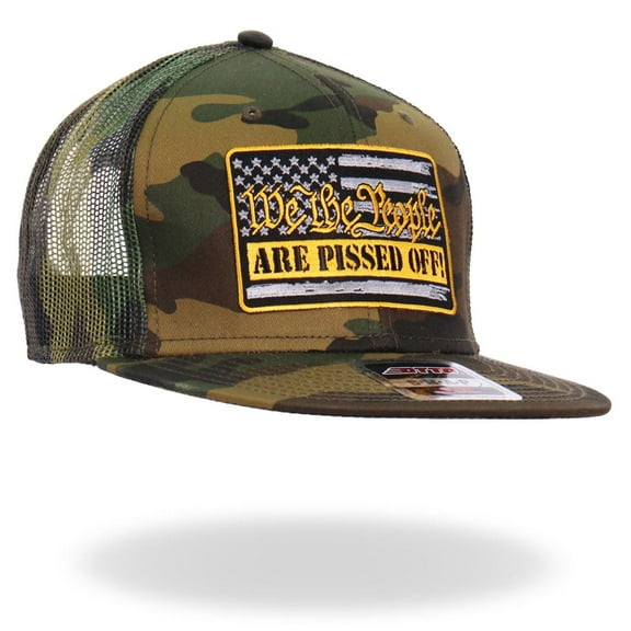 Hot Leathers GSH2028 Black We The People Camo Snapback Hat One Size