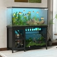 thumbnail image 4 of JOIVI 55-75 Gallon Aquarium Stand with Power Outlets & LED Light, Fish Tank Stand with Storage Cabinet for Turtle Tank, Reptile Terrarium, 1100lbs Capacity, Black, 4 of 9