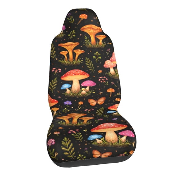 Whimsical Mushroom Pattern Car Seat Covers Stretch Car Seat Protectors Universal Fit