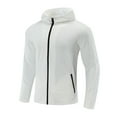 thumbnail image 3 of Athletic Mens Legend Tech Full-Zip Fleece Jacket Men's Solid Color Long Sleeved Hooded Zipper Cardigan With Elastic Fleece Lining Sports Top Jacket White M, 3 of 3