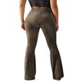 thumbnail image 2 of Women‘s Bootcut Yoga Pants Tummy Control Bootleg Velvet Sweatpants, 2 of 6