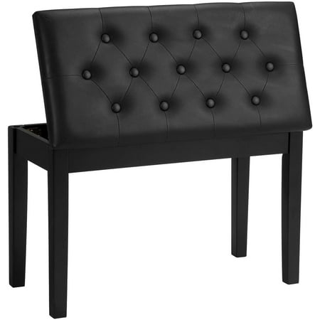 SONGMICS Duet Piano Bench with Padded Cushion and Storage Compartment
