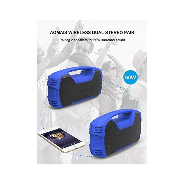AOMAIS GO Bluetooth Waterproof Portable Indoor/Outdoor 30W Wireless Speakers 