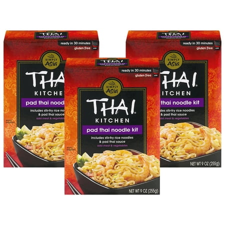 (3 Pack) Thai Kitchen Gluten Free Pad Thai Noodle Kit, 9