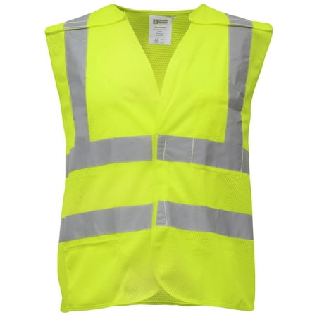 

Cordova VB231P5XL Type R Class II 5-Point Breakaway Vest Lime Mesh One Outside Pocket One Inside Pocket With Hook & Loop Closure 2-Inch Silver Reflective Tape 5X-Large