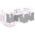 thumbnail image 4 of vidaXL 7 Piece Garden Dining Set with Cushions Brown Poly Rattan, 4 of 5