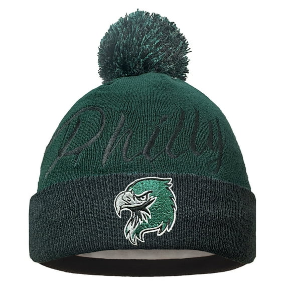 Philadelphia Football Team Winter Knit Beanie, Cuffed Stylish Sport Toque Cap for Cold Weather