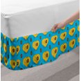 thumbnail image 2 of Fruit Bed Skirt, Ripe Halved Canistel Patterns and Pips Natural Citruses Caramel Seeds, Elastic Bedskirt Dust Ruffle Wrap Around for Bedding Decor, 4 Sizes, Earth Yellow and Sky Blue, by Ambesonne, 2 of 2