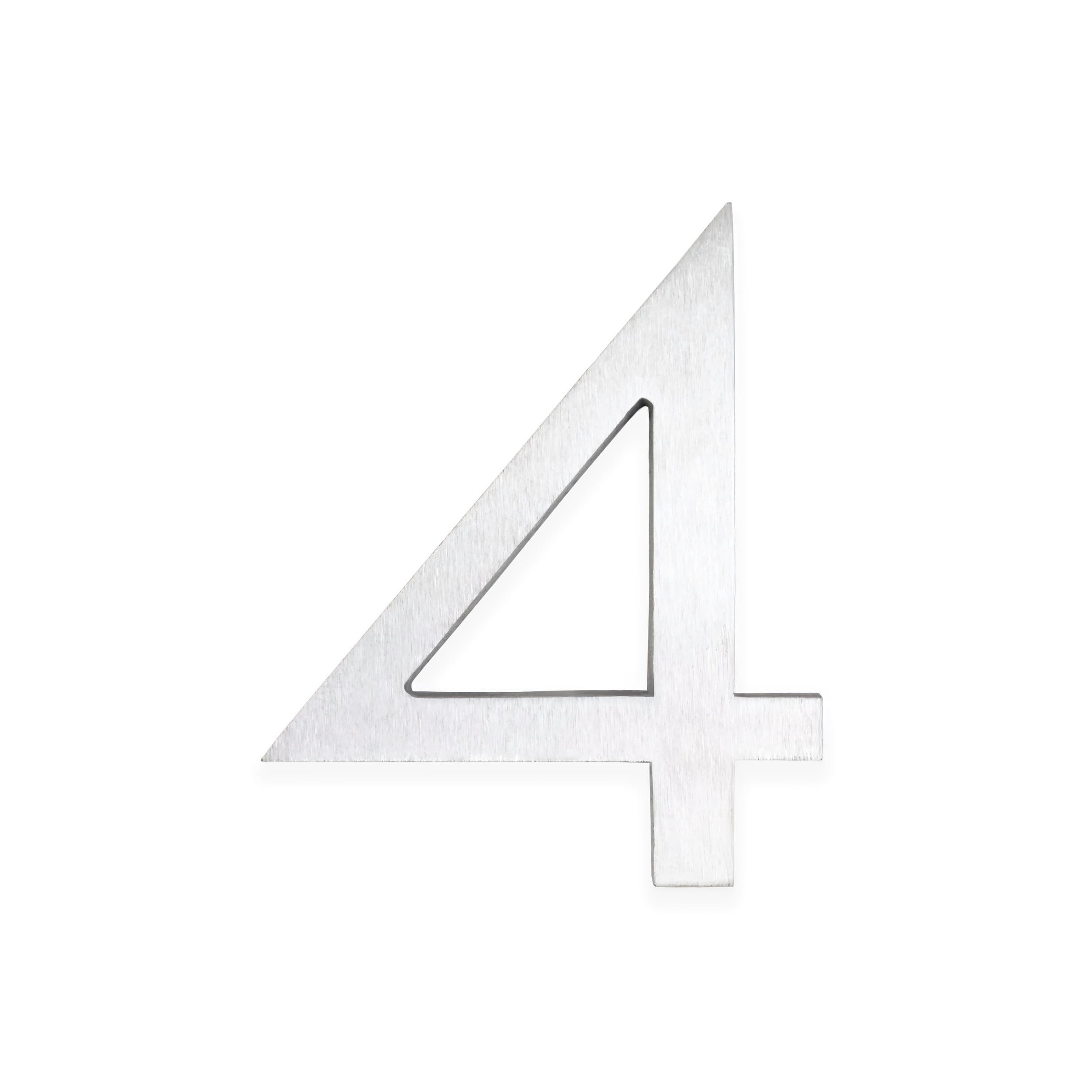 Montague Metal Products 8" Brushed Aluminum Floating or Flat Modern House Numbers 0-9 - 4