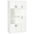 thumbnail image 2 of HOMCOM 71" Freestanding Pantry, Kitchen Buffet with Hutch, Modern Storage Cabinet, Microwave Cabinets with Doors and Adjustable Shelf, White, 2 of 9