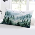 thumbnail image 5 of Green Ombre Mountain Throw Pillow Cover 20 x 26 Inch Decorative Pillow Cover Watercolor Forest Lumbar Pillowcase Seasonal Rectangle Cushion Case for Couch Sofa Bed Living Room, 5 of 7