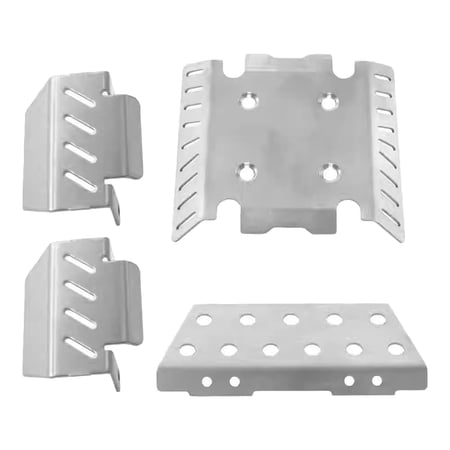 LeeQinersw 4 Pieces 1/8 RC Car Chassis Guard Armors Easy to Install Stainless Steel Chassis