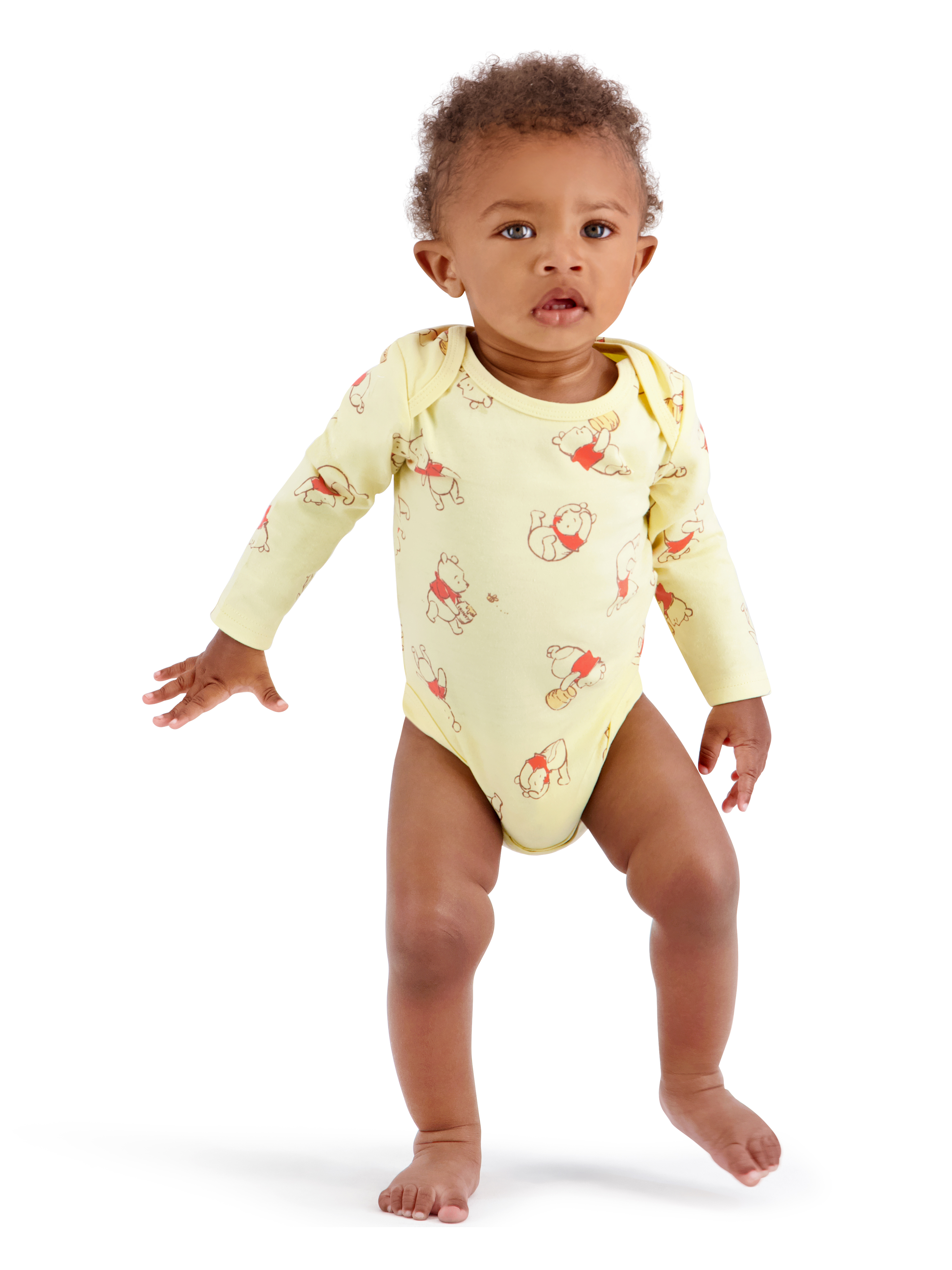 Winnie The Pooh Baby Boy 3 Pack Long Sleeve Bodysuits, Size 0-24 Months