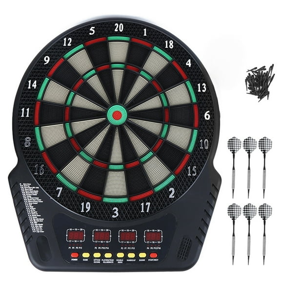 4 LED display screen automatic scoring electronic dart board fitness game toy with built-in power supply, American plug 110V