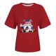 thumbnail image 3 of Blusas para las Mujeres Casual, Estampado Manga Corta Cuello Redondo Camiseta Top Hecho de Cómodo Estante de Imitación para Toda la Temporada de Uso Diario, Tops Cortos para las Mujeres, 3 of 7