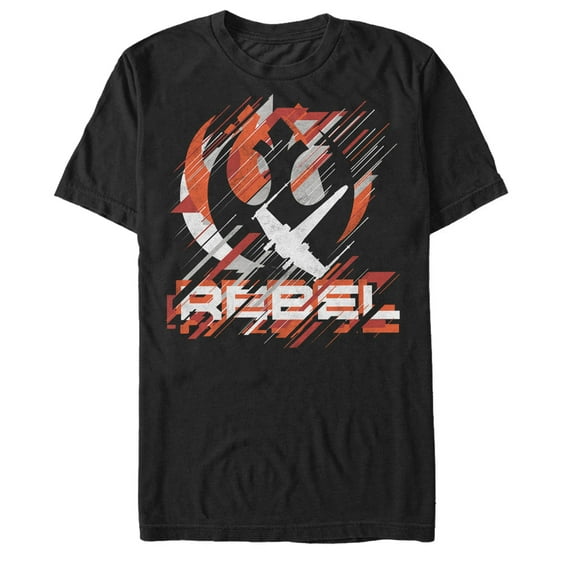 Men's Star Wars Rogue One Rebel Crest Streaks  Graphic Tee Black Medium