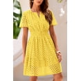 thumbnail image 4 of Vestido PRETTYGARDEN 2025 Verano Mini Amarillo de Encaje XL, 4 of 8