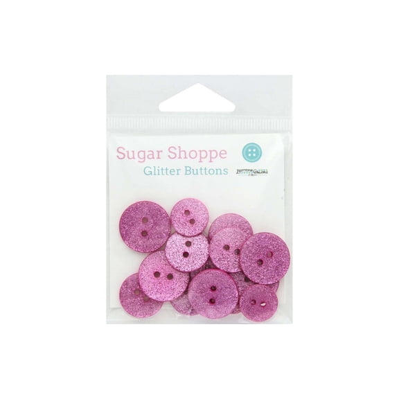 Buttons Galore Sugar Shoppe Glitter Buttons For Sewing & Crafts-Sweet 16- 3 Packs, 45 Buttons Total