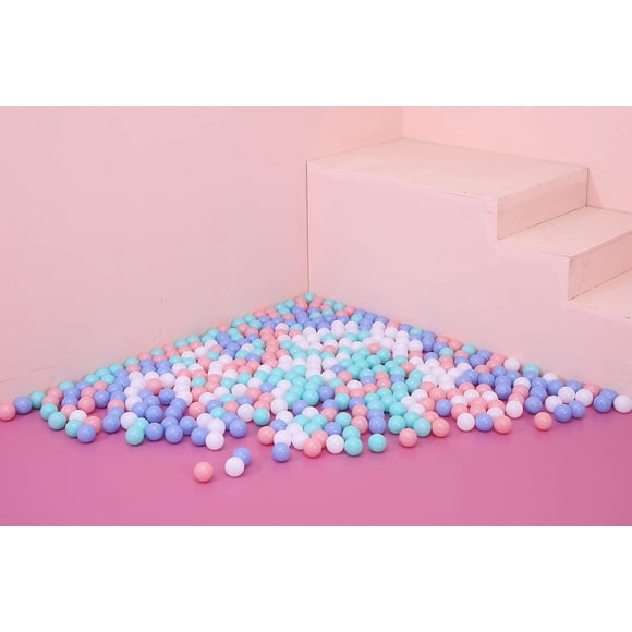 Ball Pit Balls for Kids, 300 pcs 2.15 Inches Small Size Thicken Soft Plastic Crush Proof Ball Pit Balls BPA Phthalate Free Baby Toddler Toy Ball with 3 Color White Blue and Green