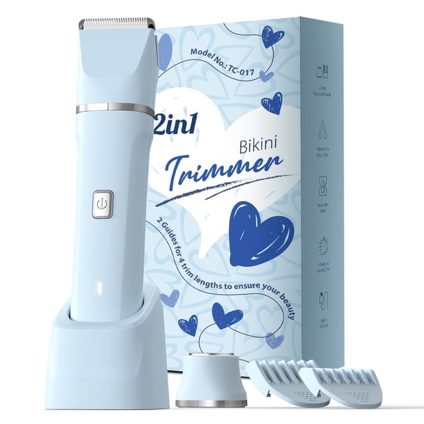 Afeitadora eléctrica Risina 2 en 1 para mujer para uso húmedo y seco, color azul