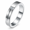 Silver, variant on Unisex Stainless Steel T-Detail Stone Ring with a White Accent, 4mm Band in Sizes 4-12, Silver-Tone or Rose-Gold-Tone Trim for Minimal Style and Birthday Gifts