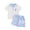 Blue, variant on lnmuld Toddler Boys Summer 2 Piece Outfit Short Sleeve Embroidered Shirt & Comfortable Shorts Casual Playwear Size:18-24 Months