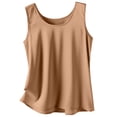thumbnail image 4 of Endives Women's Tank Top Inner Wear Basic Tanks Round Neck Sleeveless Base Layer Camisole Top Khaki, 4 of 4