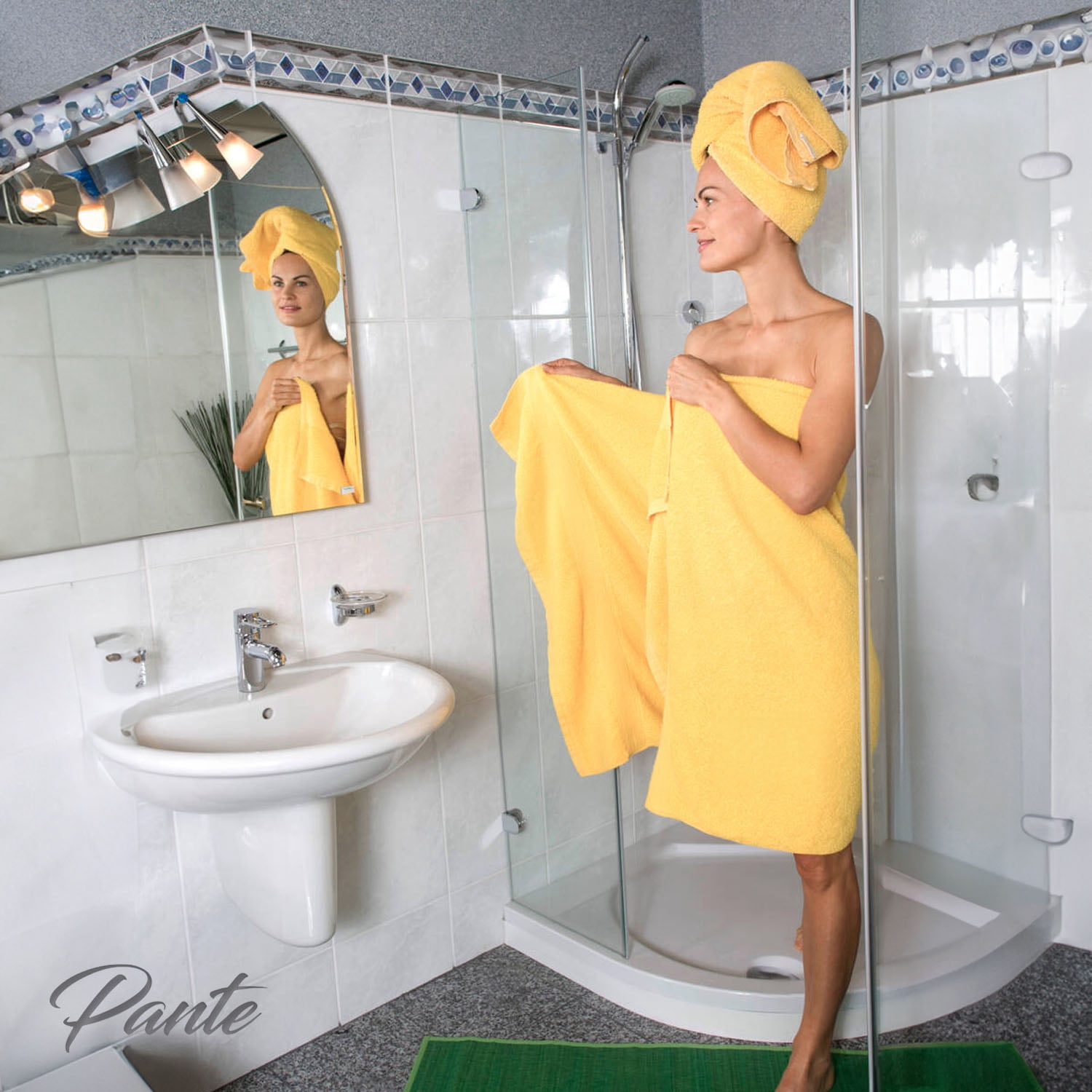 4-Piece Premium Turkish Hand Towels 100% Cotton Towels for Bathroom Soft, Quick Drying, and Highly Absorbent Hand Towels 27x54 inches (Yellow)