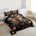 thumbnail image 3 of Homewish Mystic Butterfly Animal Queen Comforter Set, Hippie Flower Floral Bedding Sets, Bohemian Mandala Style Reversible Bedding Comforter Set, Breathable Home Decor, 3pcs, 3 of 8
